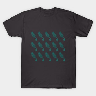 Seahorse pattern - Blue-green T-Shirt